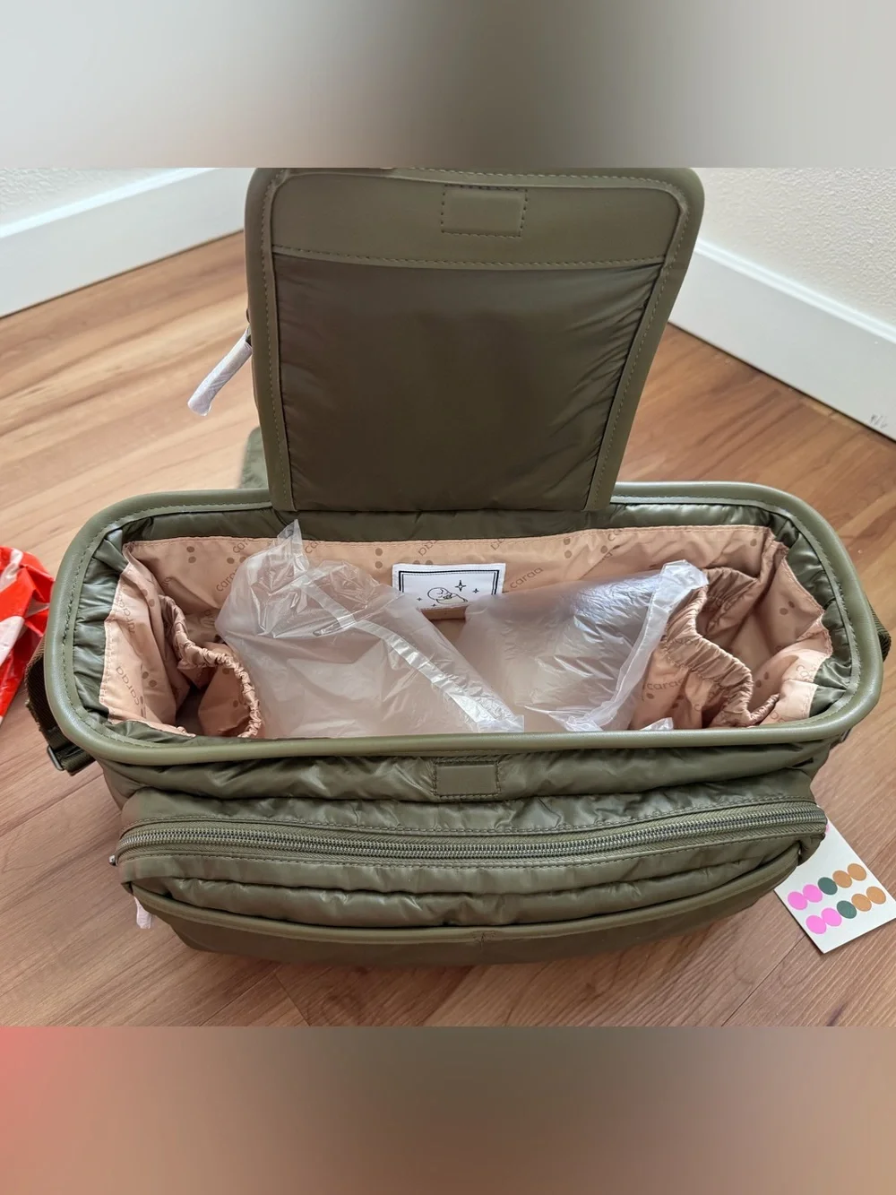 Caraa Olive Green Stroller Caddy Bag !!NWT!!
